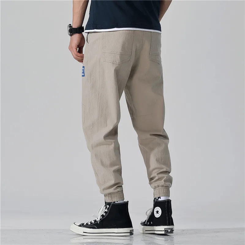 High-end quality trousers Men's jeans four seasons style of overalls Hip hop loose Nine pants Leisure time | Мужская одежда
