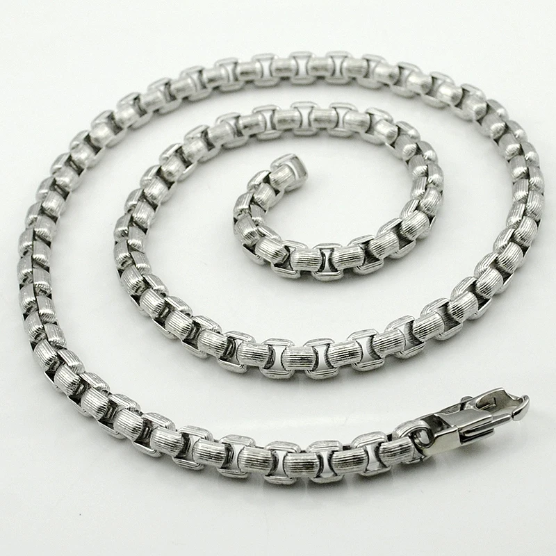 AMUMIU новый дизайн крутая Мужская круглая коробка ювелирный набор серебристый