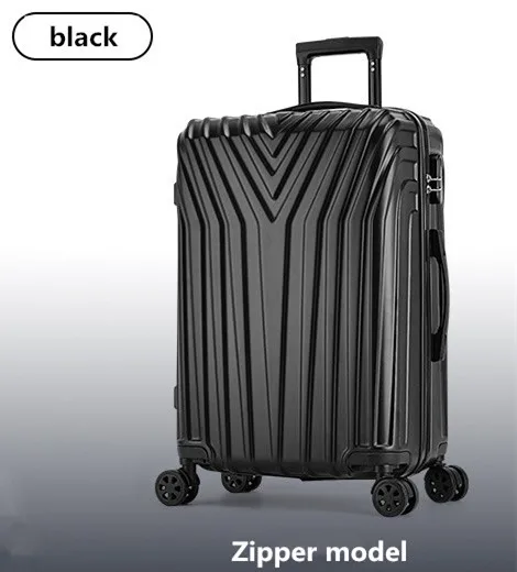 black 2" 22" 24'2" 29 дюймов Чехол для костюма, универсальное колесо для переноски, ABS+ PC багаж, молния и алюминиевая рама чехол для путешествий, тележка для поездок - Цвет: black