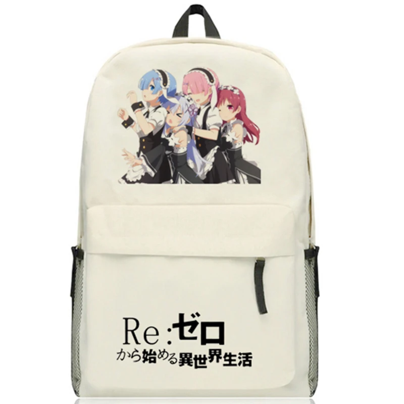 Рюкзак из ткани Оксфорд Re: Zero Kara Hajimeru Isekai Seikatsu Ram/Rem Emilia школьная сумка унисекс|student