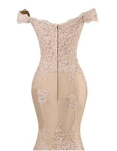 Винтажные свадебное платье с открытыми плечами Труба суд Поезд молния Назад