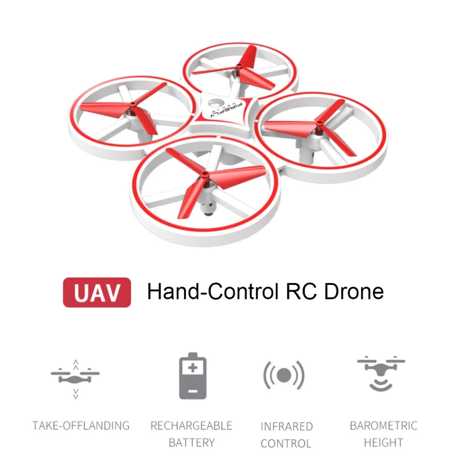 Mini Infrared Drone ZF04 Innovative Induction Hand Control Altitude Hold RC 2 Controllers Quadcopter Toys for Kids Gifts | Игрушки и