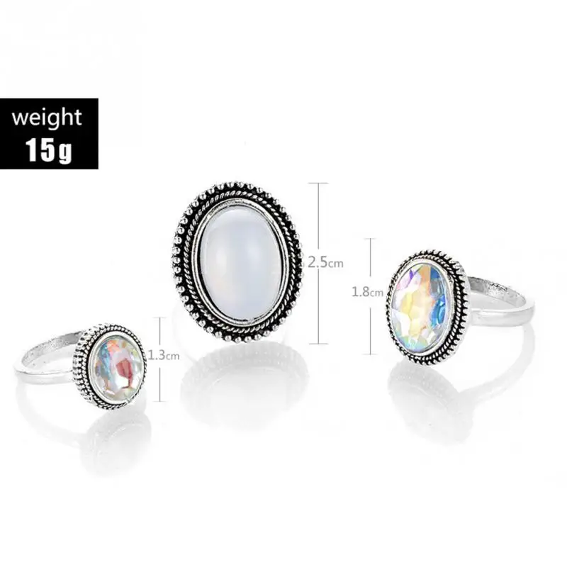 Новинка 3 шт./набор Модные Винтажные искусственные драгоценные камни женские