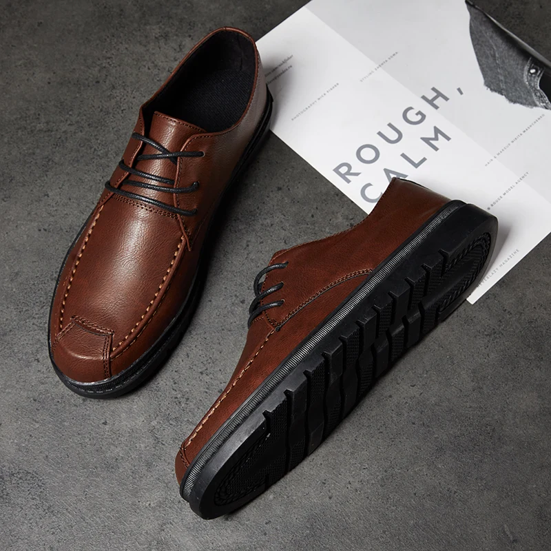 Mens Business Shoes Spring Autumn Man Casual Black Brown Walking Male Footwear Comfortable Classic For Men | Обувь