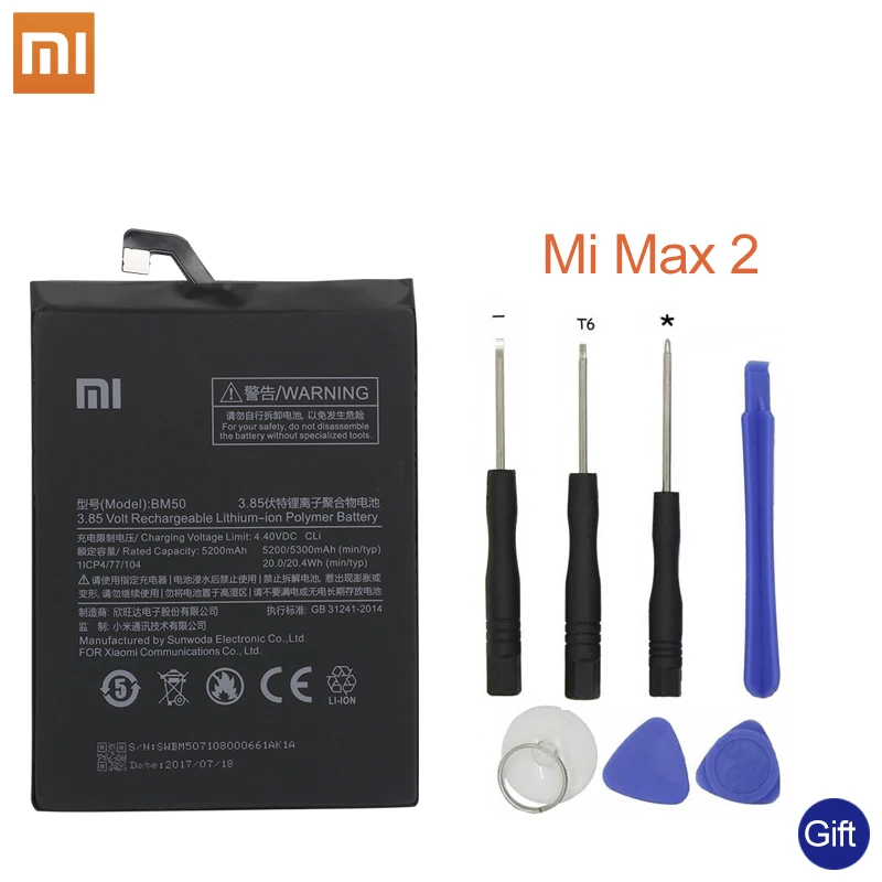 Xiao Mi Оригинальный аккумулятор для телефона BM50 Xiaomi Max 2 Max2 сменные батареи высокой