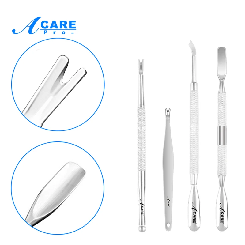 

Finger Dead Skin Pusher Nail Cuticle Pusher Round Handle Stainless Steel Remover Flat Handle Tools Manicure Kit Removal Art