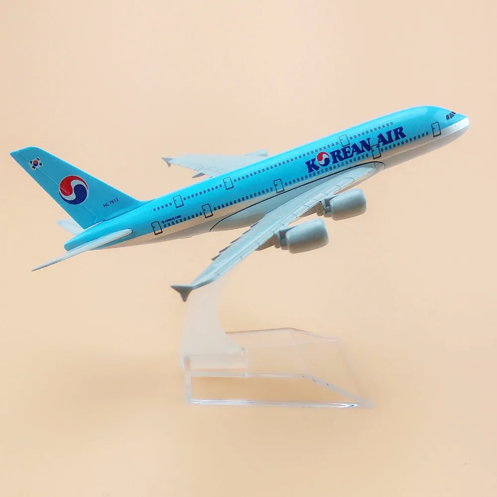 16 см сплав металлическая модель самолета корейский Air A380 Airlines Airbus 380 Airways W Стенд