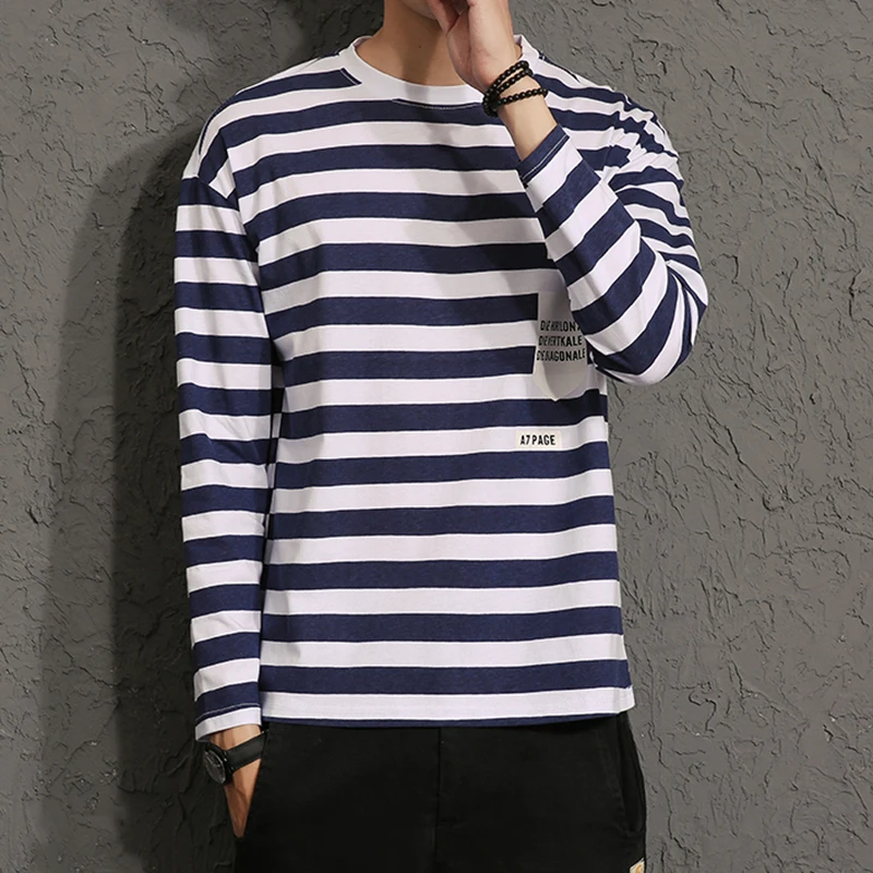 Хорошее Новинка 2017 года осень зима Мужская футболка с длинными рукавами круглым