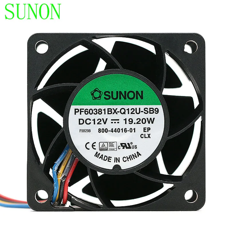 Оригинальный Sunon PF60381BX Q12U SB9 60*60*38 мм DC12V 19 20 Вт 1.6A 56DBA мощный осевой вентилятор