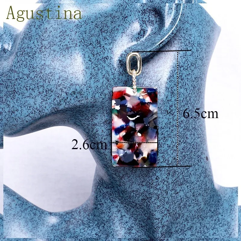 Серьги модных украшений с ринестонами для женщин в стиле бохо с подвесками из смолы и ацетата, минималистичные серьги из акрила в виде звезды, панк-серьги, милые серьги Agustia.