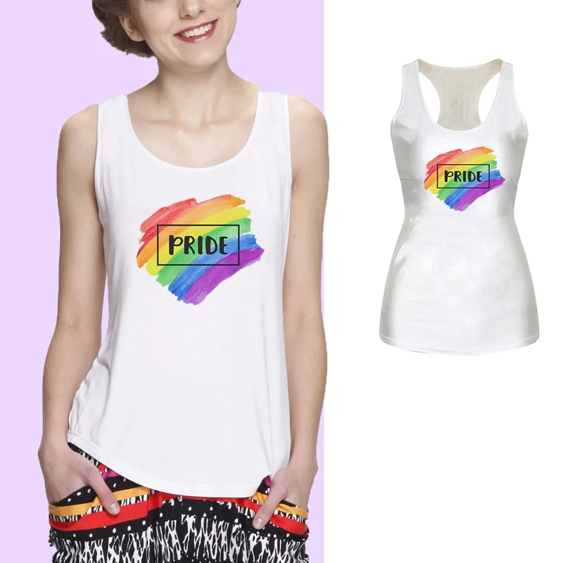 Яркие женские топы на бретельках с принтом pride повседневные хлопковые очень