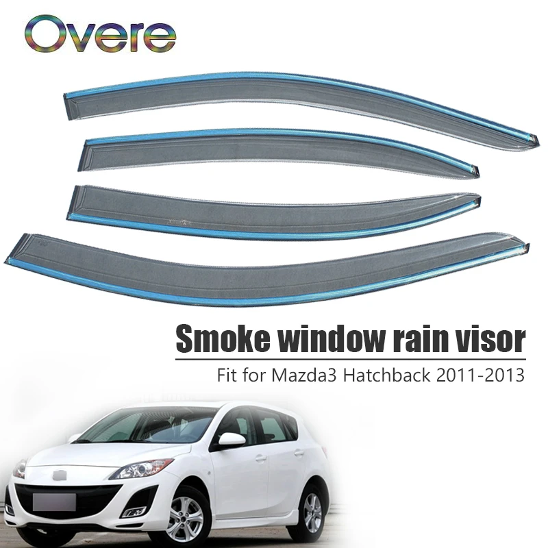 Overe 4 шт/1 Набор Дымовое окно дождевой козырек для Mazda 3 хэтчбек 2011 2012 2013 авто
