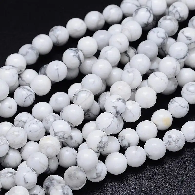 

3 Strands 8mm Round Natural Howlite Bead Strands For Jewelry Making Hole: 1mm about 49pcs/strand, 15.3"