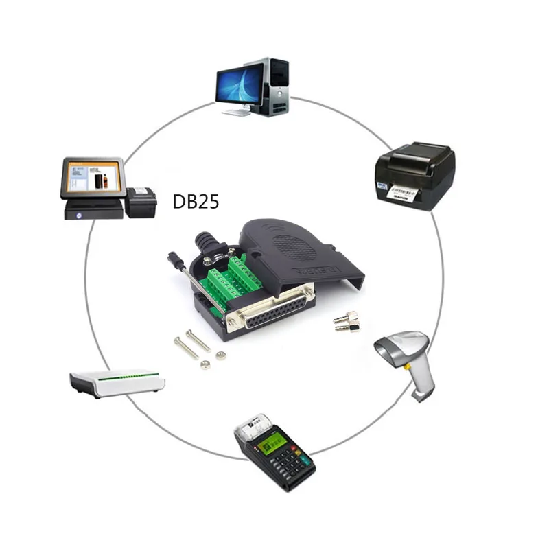 Разъем DB25 25 штырьковый и гнездовой разъем для наконечника сигнала отверстие