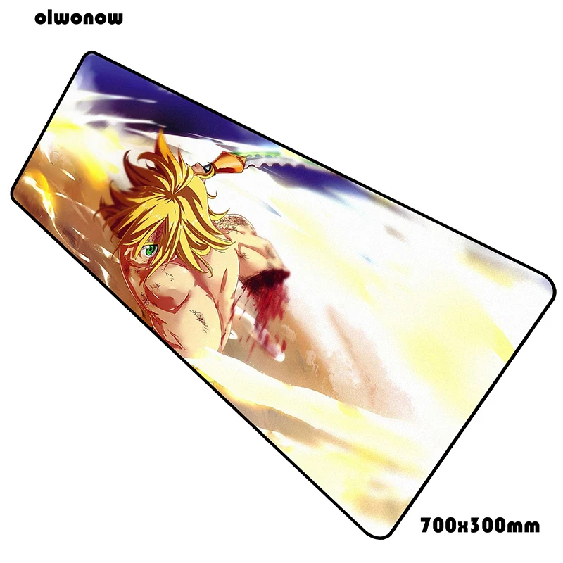 Size 700x300x2mm Nanatsu no taizai коврик для мыши, 70x30 см, игровой коврик для мыши, аниме, милый офисный коврик для ноутбука, Настольный коврик, xl, коврик для мыши, игры, pc gamer, коврики - Цвет: Size 700x300x2mm