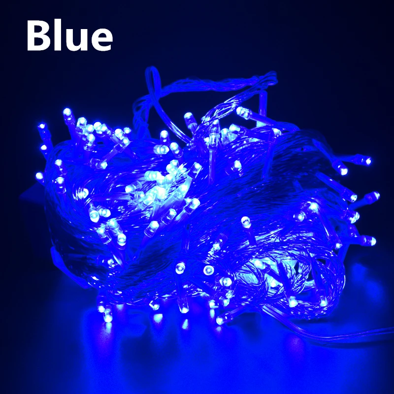 Blue Рождественские уличные рождественские огни светодиодные гирлянды 100 м 10 м 5 м Luces Decoracion Сказочный свет Праздничные огни освещение гирлянда - Испускаемый цвет: Blue