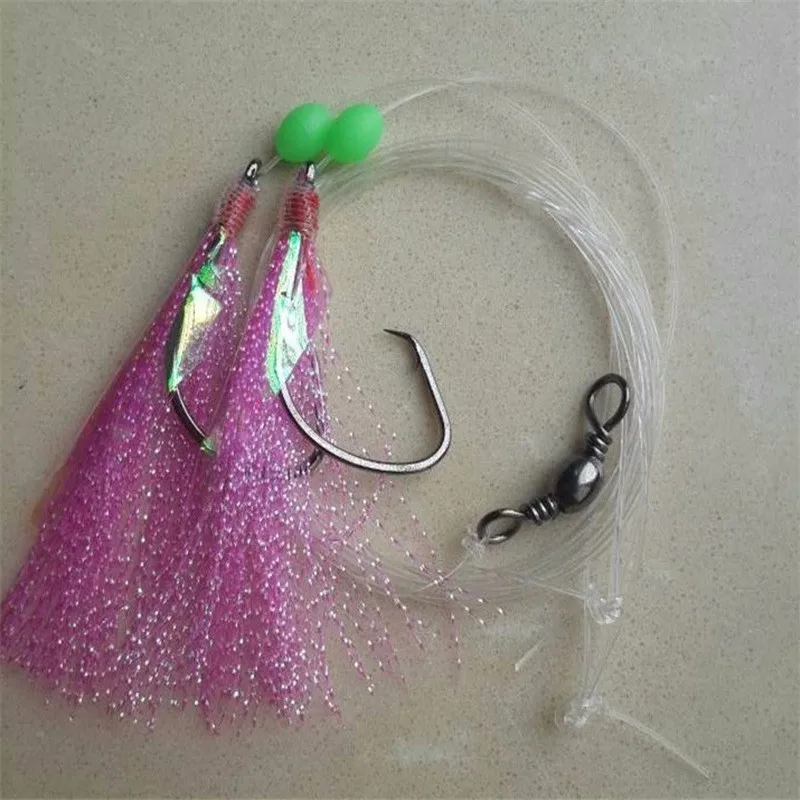 Красный желтый красный Flasher rig Sabiki приманки рыболовные снасти Крючки набор 2