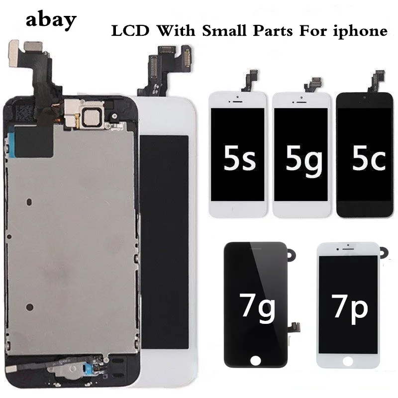 

Черный/белый, для iPhone 5 5C, телефон с полным ЖК-дисплеем, дигитайзер, сенсорный экран с мелкими деталями для iphone 7 plus, полный ЖК-дисплей
