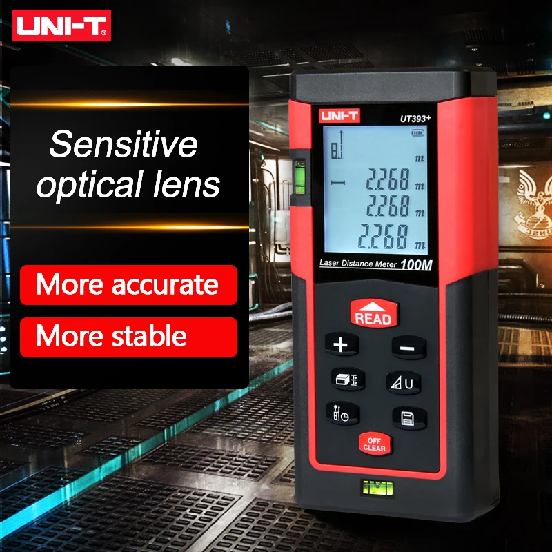 UNI-T UT393+ 100 м высокоточный лазерный дальномер многофункциональный прибор для измерения расстояния горизонтальный с пузырем хранение данных