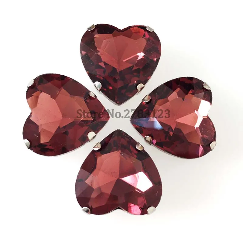 Заводские продажи! Винно красный в форме сердца стеклянный кристалл AAA