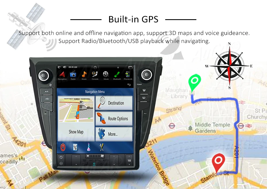 Tesla стиль Android 7,1 Автомагнитола gps навигация для NISSAN X-TRAIL стерео мультимедиа головное устройство