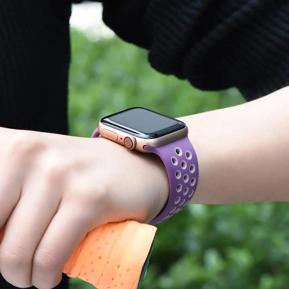 Силиконовый ремешок для Apple watch band 42 мм 38 мм iWatch 4 band 44 мм 40 мм браслет часы correa резиновый ремешок для часов Apple watch 4 3 2 1