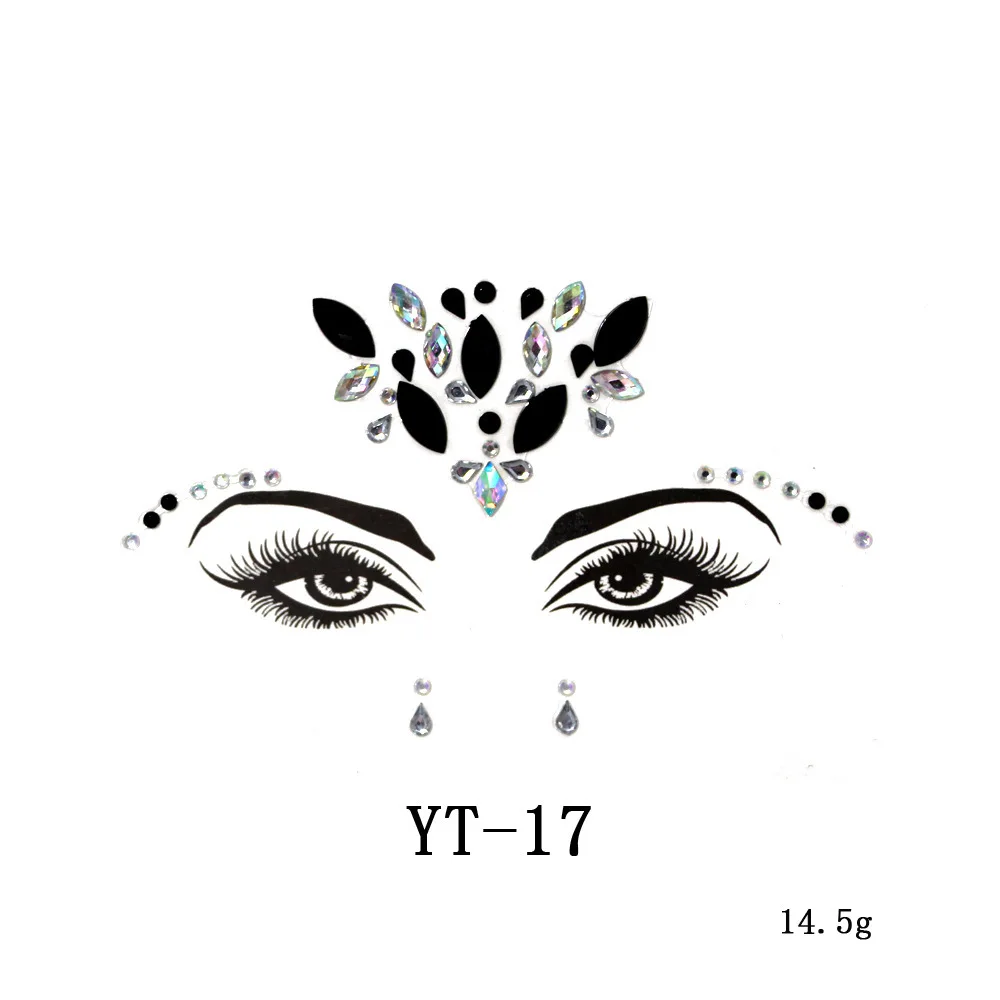 Новинка, хит, сделай сам, модное ювелирное сверло для лица, Boby Art, маскарад, ночной клуб, вечерние, декоративные, блестящие, для женщин, временные татуировки - Цвет: LT010