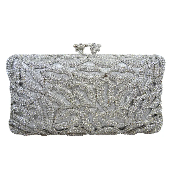Silver lips bags Оригинальные клатчи красные губы кристалл вечерние сумки ручной работы роскошные сумки с бриллиантами женская свадебная дамская сумка коробка сумки SC73 - Цвет: Silver lips bags
