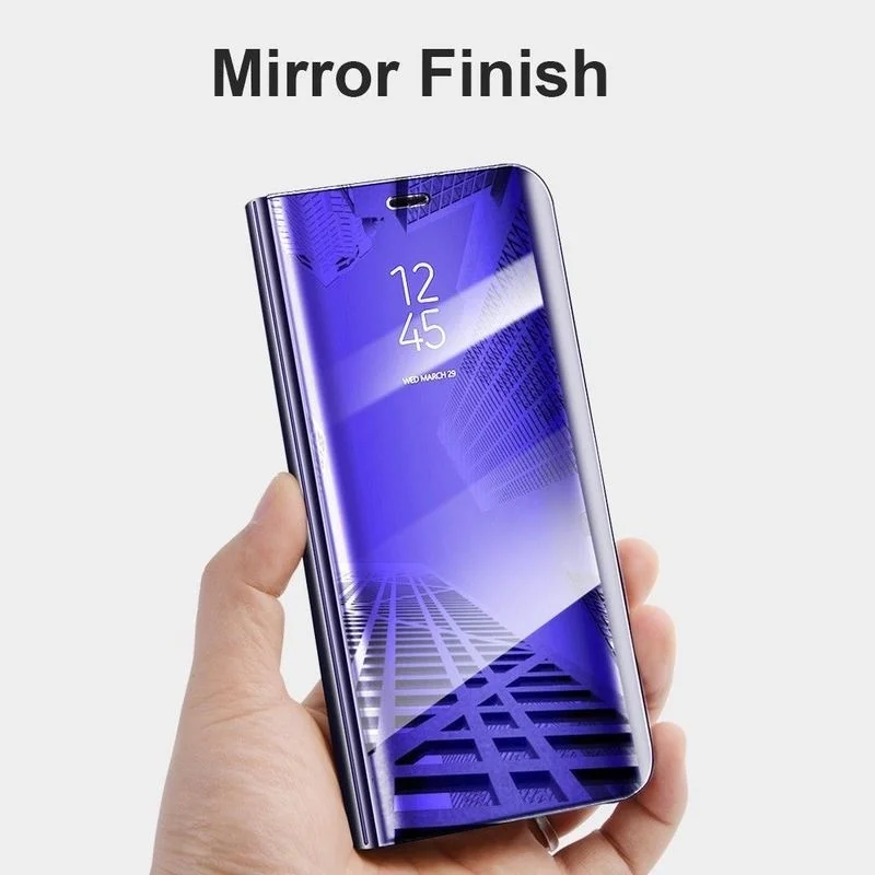 Роскошный умный зеркальный чехол calaste Clear View для samsung Galaxy S7 edge S9 plus откидная