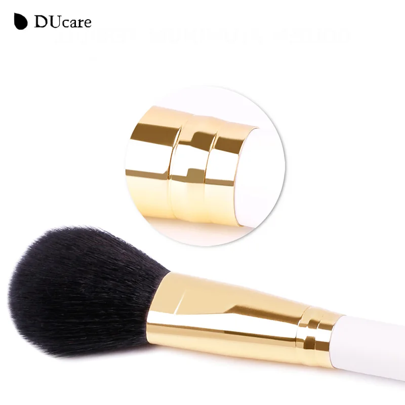 DUcare 8 шт. профессиональные натуральные щетки для волос набор белая ручка Кисть для макияжа предметы первой необходимости кисти для макияжа с сумкой на молнии