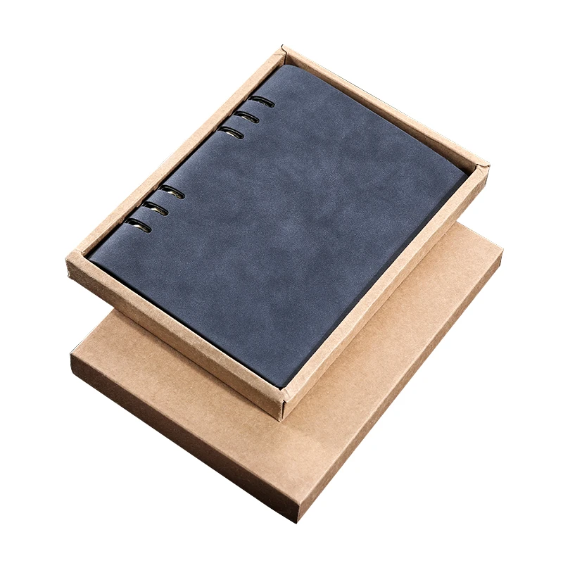 Free Logo name Customized PU Matte Cover A5 Notebook Loose leaf Diary Spiral Memo Planner Office Leather 6 Rings Box Gift | Канцтовары