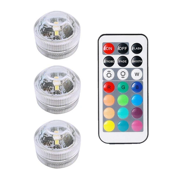 3 lamp 1 controller Xsky RGB погружной светодиодный подводный светильник, водонепроницаемый светильник для бассейна, светильник s для вазы, свадебная Праздничная декоративная лампа - Испускаемый цвет: 3 lamp 1 controller