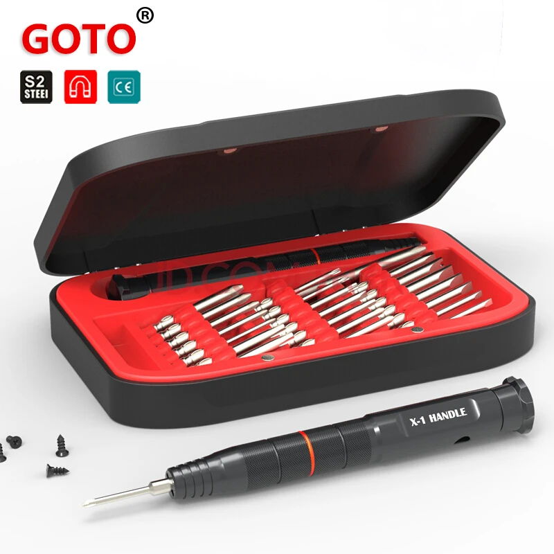 Фото GOTO новейший 22 в 1 прецизионный ph00 2 шлицевая отвертка torx Набор черный держатель GOTO новейший 22 в 1 прецизионный ph00 2 шлицевая отвертка torx Набор черный держатель
