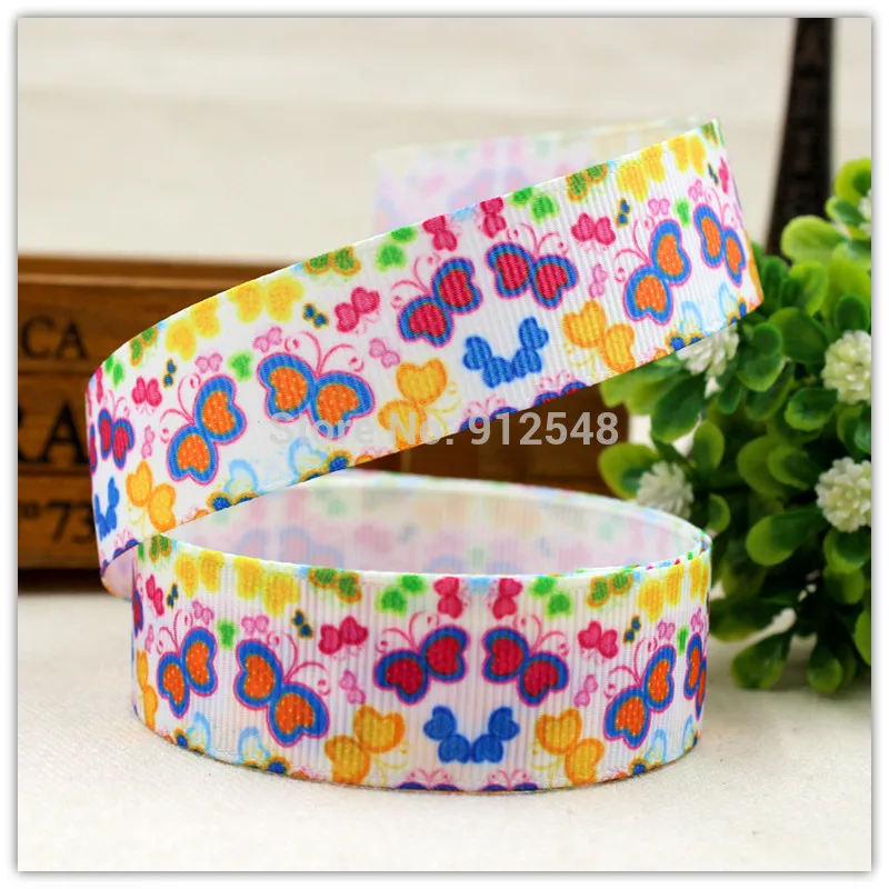 Лента бабочка корсажная с принтом 1572997 22 мм 5 ярдов/партия|butterfly ribbon|gift wrapribbon ribbon |