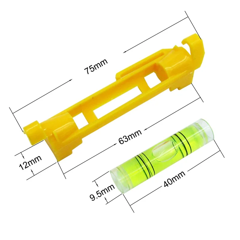 (100 шт./лот) QASE мини пузырьковый уровень подвесной линейный спиртовой флакон