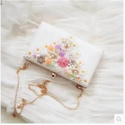2017 Новые Моды для Женщин Цветами Ручной Работы День Сцепления Кошелек Марка