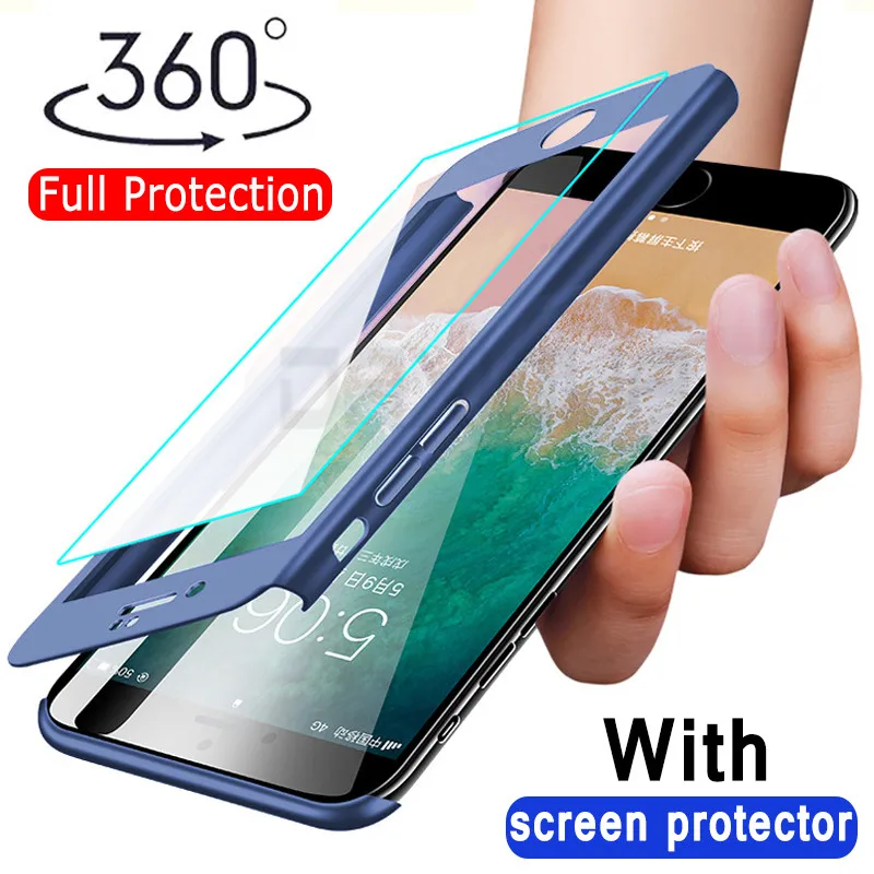 

360 Full Protective Phone Case For iPhone 7 8 6 6s Plus Case 5 5S SE Xs Max Full Cover For iPhone XR Xs Max X Case Cover Glass