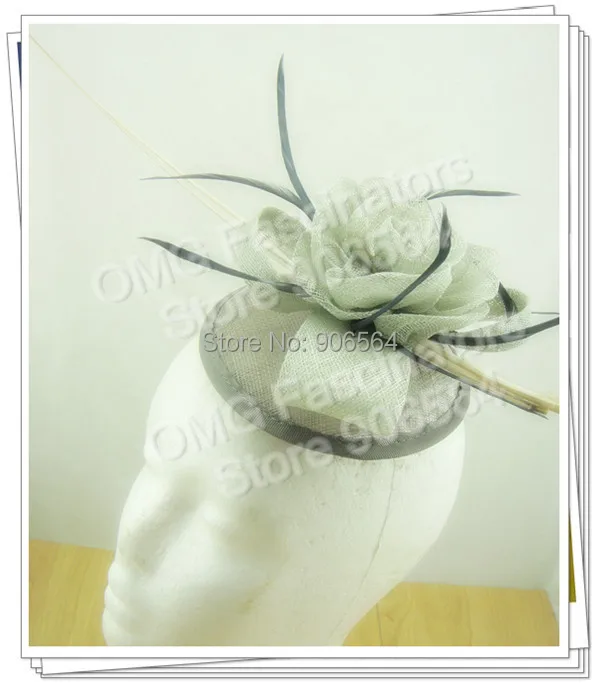 

Vintage Sinamay Flower Fascinators Wedding Accessories Gril Cocktail Hats Red Party Bridal Fascinators 17 Colors 6Pcs/Lot OF1510