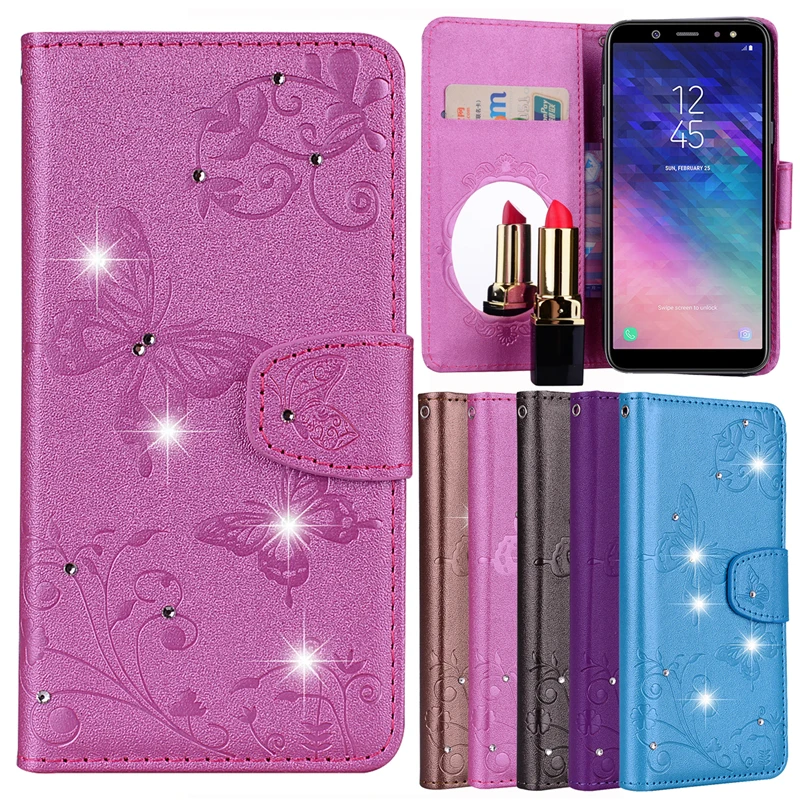 Фушунь для Oneplus 6 отпечатаны Бабочка цветочный узор из искусственной кожи со