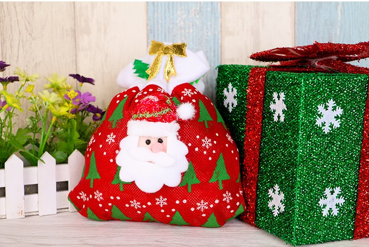 3 шт./компл. новая Нетканая Подарочная сумка Санта Клауса Рождественский мешок