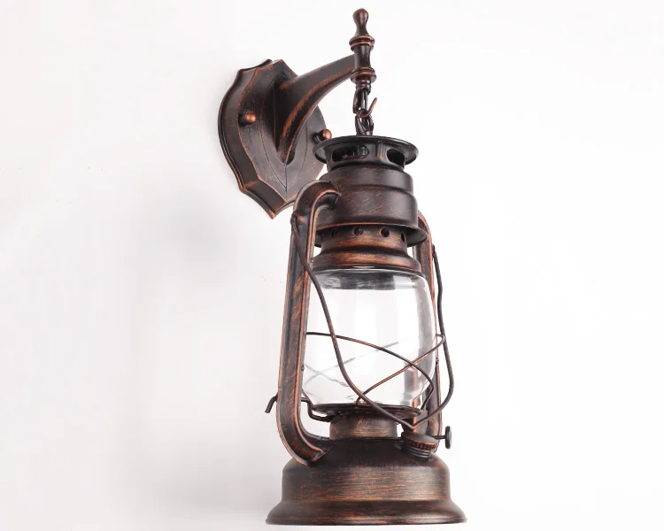 E27 ретро классический Керосиновый Фонарь старинные настенные лампы из кованого