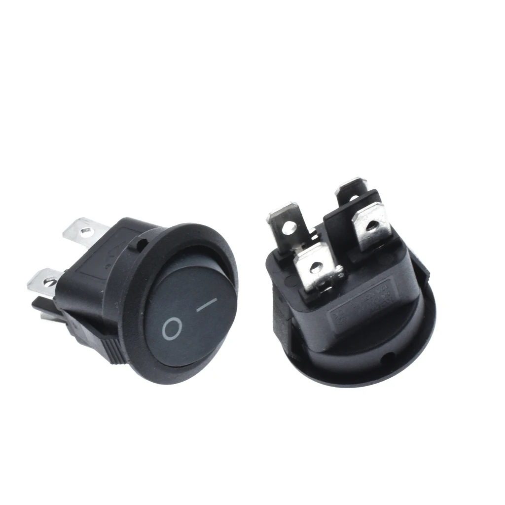 10 шт. 23 мм круглый черный 4 Pin 10A/125V 6A/250V AC 2 позиционный DPDT вкл. ВЫКЛ.|Выключатели| |