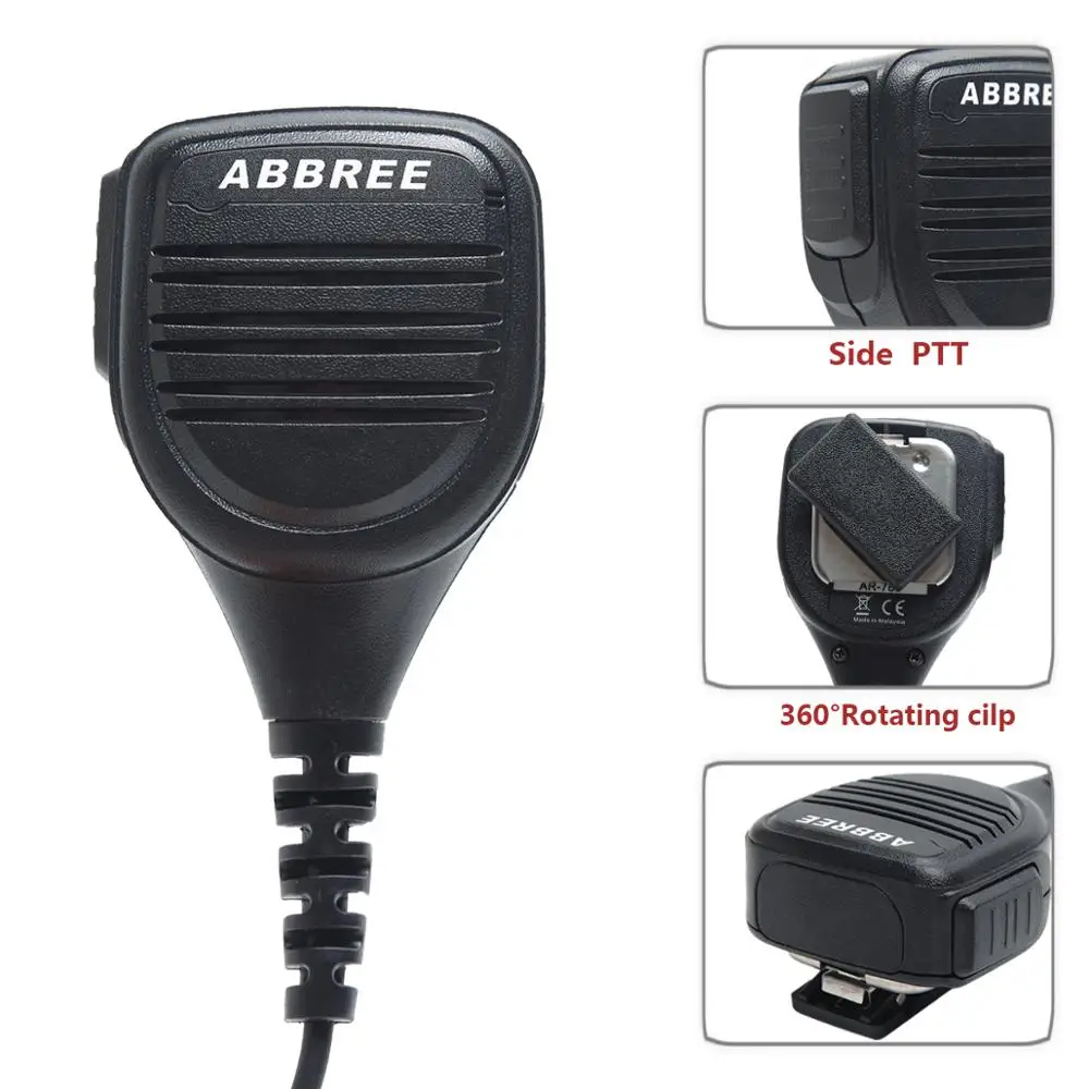 2 шт. Abbree AR 760 PTT удаленный водонепроницаемый динамик микрофон для двусторонней