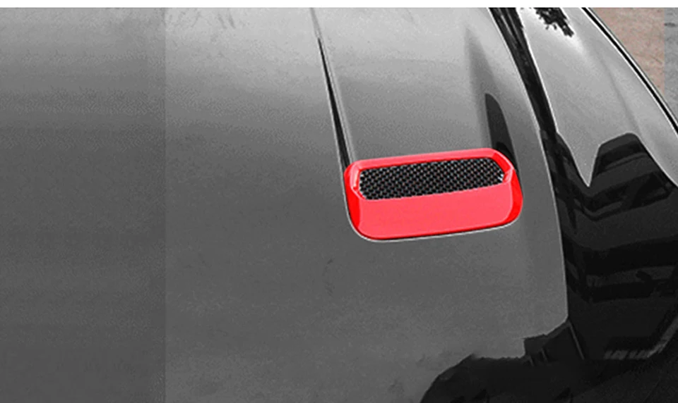 SHINEKA для Ford Mustang углеродное волокно Красный авто Крышка двигателя подходит для Ford Mustang+ воздушный выход украшения отделка стикер