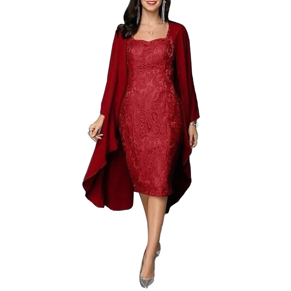 Новое поступление 2 шт./компл. кружевное платье с кардиганом для мамы и дочки