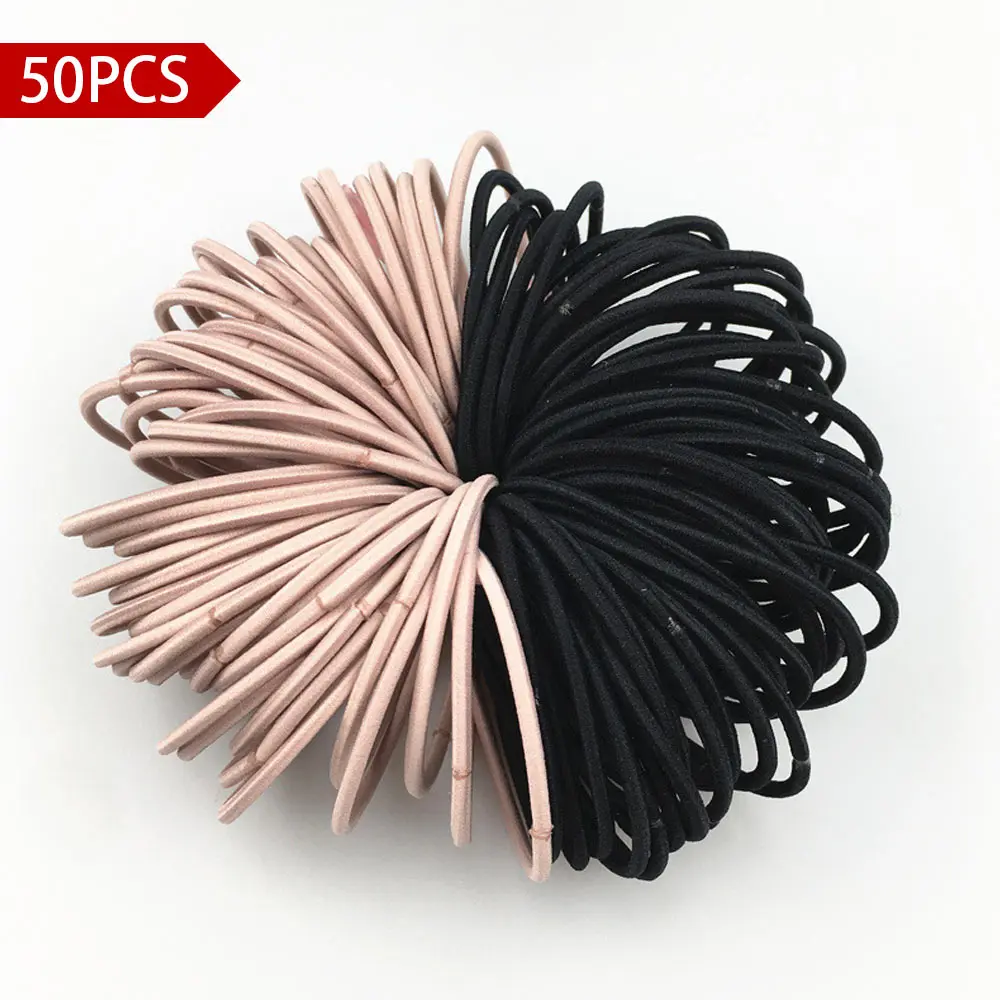 8-50PCS 50 шт./лот модная эластичная, для волос резинки Для женщин девочек резинки для волос милый лента для прически «конский хвост» Аксессуары для волос - Цвет: 8-50PCS
