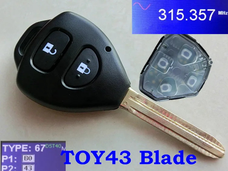 RMLKS дистанционный ключ для Toyota 2006 2010 RAV4 Corolla 315 MHz с 4D67G чипом TOY43 Blade|key for|key for toyotakey key