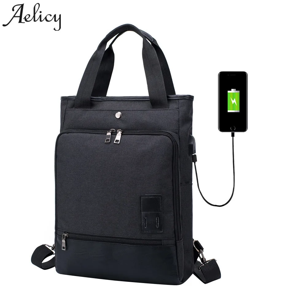 Aelicy новый мужской рюкзак с usb портом Canavs дорожный модная Большая вместительная