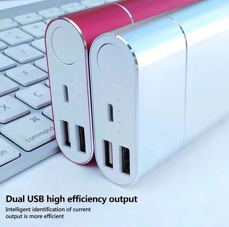 Внешний аккумулятор 10000 мАч алюминиевый 18650 зарядное устройство для мобильного