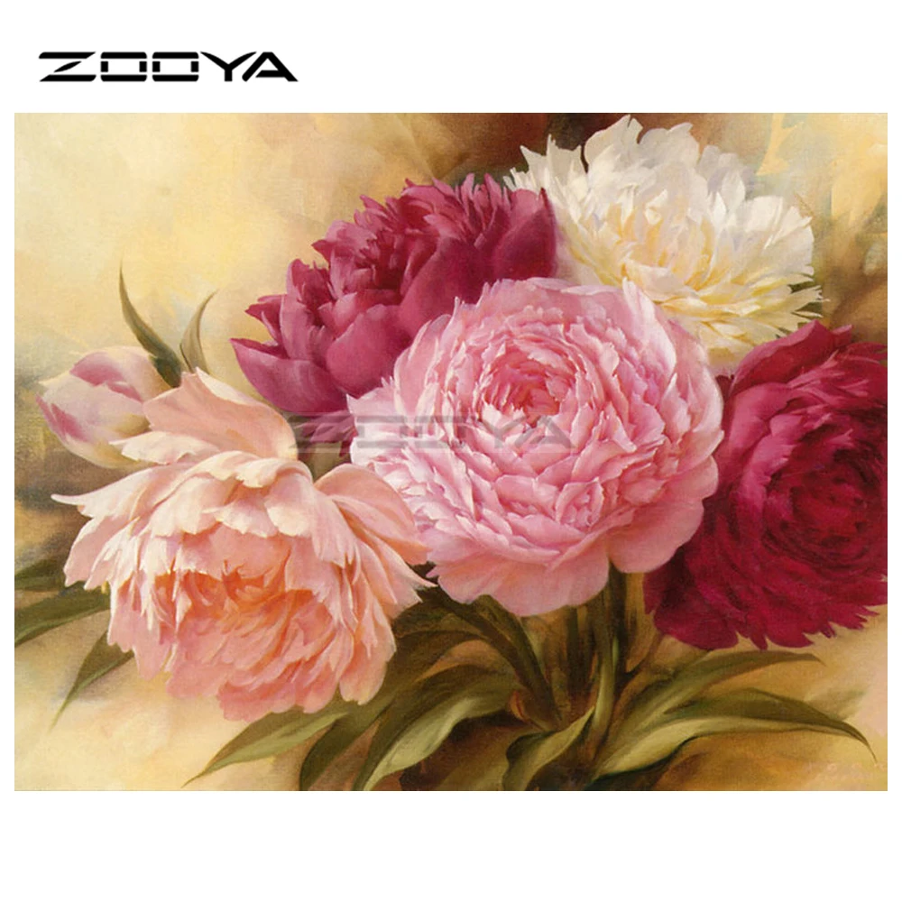 Алмазная вышивка ZOOYA 5D DIY алмазная живопись хризантемы Пион цветок крестиком